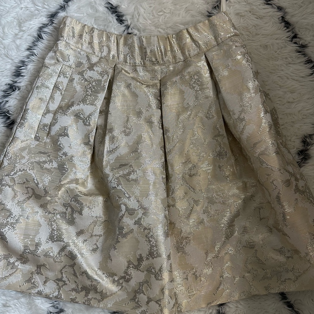 Maeve Textured Gold/ Silver A-Line Skirt Cocktail